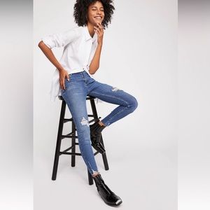 Free People Shark Bite Skinny Jeans